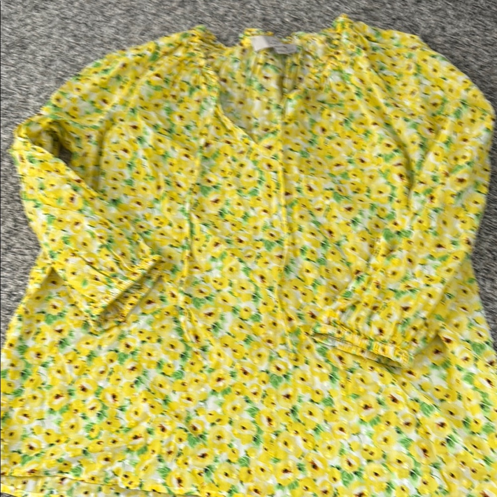 LOFT Sunflower Yellow Floral Top